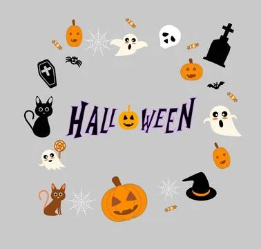 Halloween Pattern Set Stock Illustration