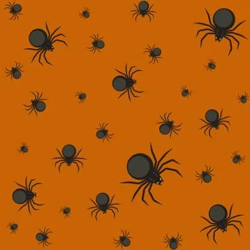 Halloween pattern with spiders. Stock Illustration
