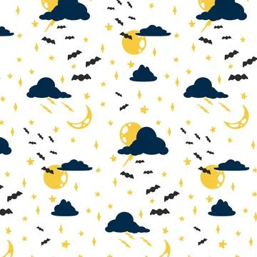 Halloween pattern on a transparent background. Stock Illustration
