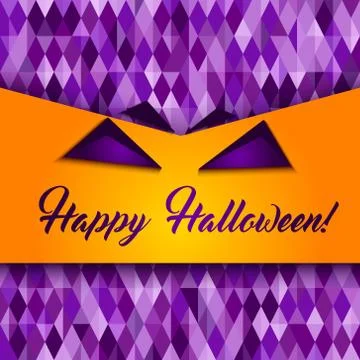 Halloween patterned greeting card, monster face Stock Illustration