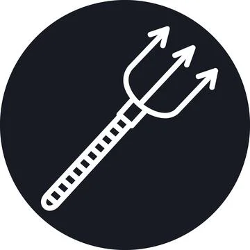 Halloween pitchfork tool round graphic icon illustration Иллюстрация