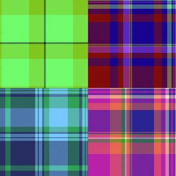 Halloween plaid pattern set optimized for posters. Strong tartan rhythm attra Stock Illustration