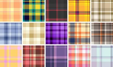 Halloween plaid pattern set optimized for posters. Strong tartan rhythm att.. Stockillustratie