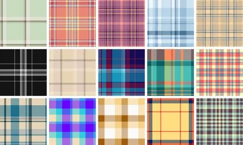 Halloween plaid pattern set optimized for posters. Strong tartan rhythm att.. Stock Illustration