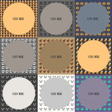 Halloween post it monster background. Illustrazione stock