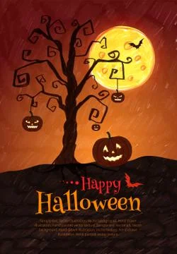 Halloween postcard Stock Illustration
