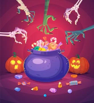 Halloween poster background card. Vector illustration Stock Illustration