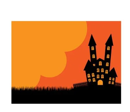 Halloween poster, background. Castle. Stock Illustration