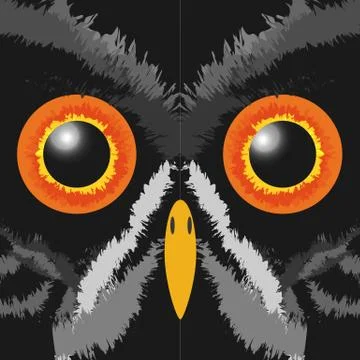 Halloween Poster with Owl eye - Vector Illustration Stock Illustration
