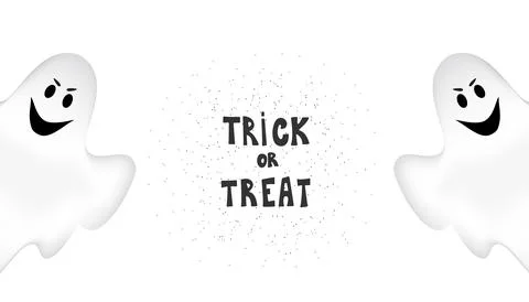 Halloween poster with vector ghost character. Stock Illustration