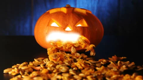 Halloween Puking Pumpkin 库存影片 96463751