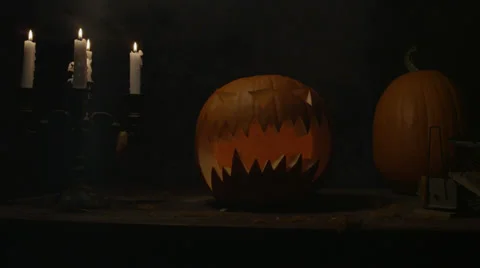 Halloween Pumpkin 3 - RED Epic Stock Footage 32151183