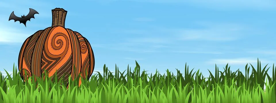 Halloween pumpkin - 3D render Stock Illustration