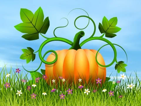 Halloween pumpkin - 3D render Stock Illustration
