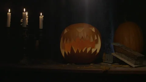 Halloween Pumpkin 4 - RED Epic Stock Footage 32151180