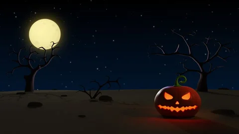 Halloween pumpkin, animated background Stock Footage 254504191