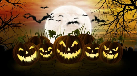 Halloween Pumpkin Background Animation Video stock 39933388