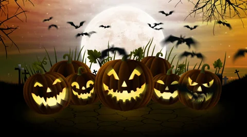 Halloween Pumpkin Background Animation Stock Footage