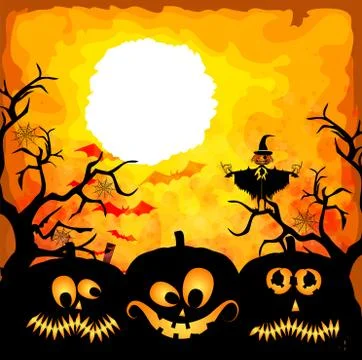 Halloween pumpkin background Stock Illustration