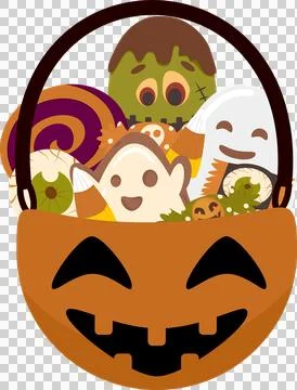 Halloween pumpkin basket candy element set2 Stock Illustration