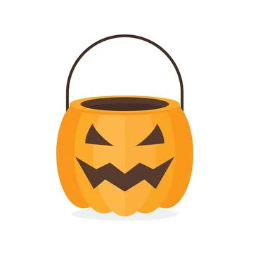 Halloween pumpkin basket Stock Illustration
