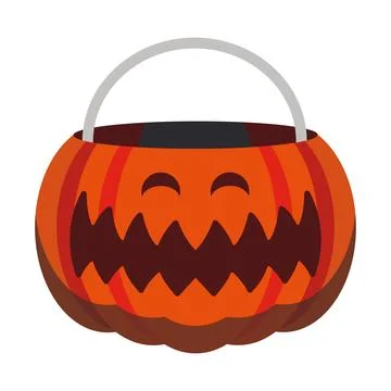 Halloween pumpkin basket. Vector Stock Illustration