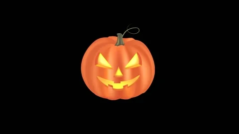 Halloween pumpkin on black background Stock Footage 219456408