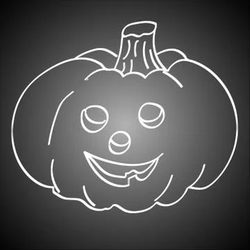 Halloween Pumpkin on black background Illustrazione stock