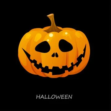 Halloween pumpkin on a black background Stock Illustration