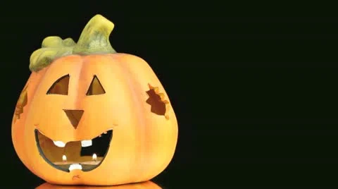 Halloween Pumpkin on black Stock Footage 8991575