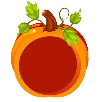 Halloween Pumpkin Border or frame. Drawn Halloween or Thanksgiving Pumpkin .. Stock Illustration