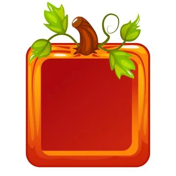 Halloween Pumpkin Border or frame. Square Halloween or Thanksgiving Pumpkin.. Stock Illustration