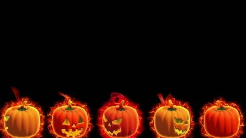 Halloween pumpkin bottom loop animation background Stock Footage 146255658