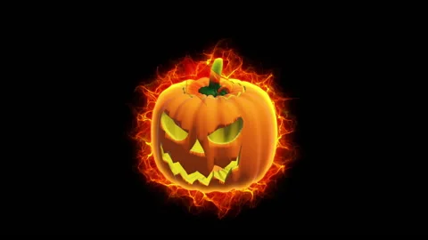 Halloween pumpkin character loop animation background Video stock 146255625
