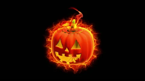 Halloween pumpkin character loop animation background Stock Footage 146255626