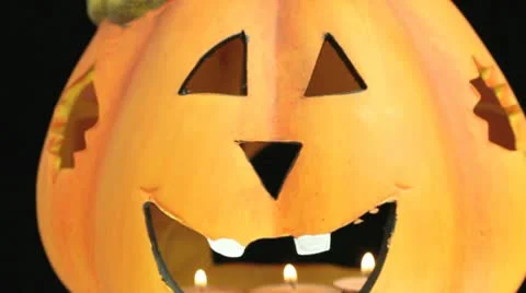 Halloween Pumpkin Closeup Stock Footage 8991626