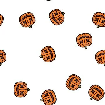 Halloween pumpkin cute vector seamless pattern イラスト素材