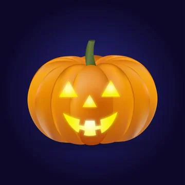 Halloween pumpkin on a dark background. Stock Illustration