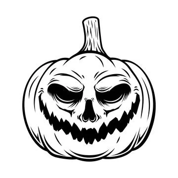 Halloween pumpkin. Design element for poster, card, banner, sign t shirt. Vec Stock Illustration