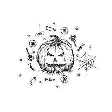Halloween Pumpkin Dotwork Stock Illustration