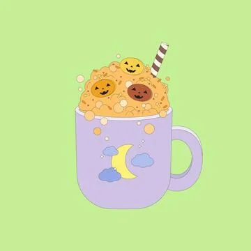 Halloween pumpkin drink Stock Illustration