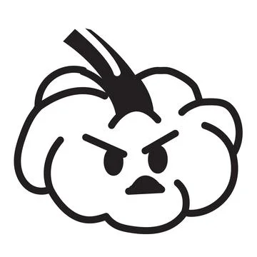 Halloween pumpkin with an evil expression. Vector illustration isolated on white Stock Illustration