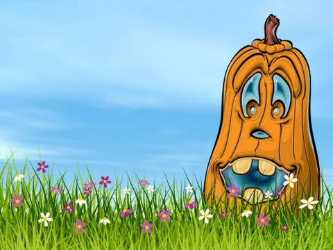 Halloween pumpkin face - 3D render Stock Illustration