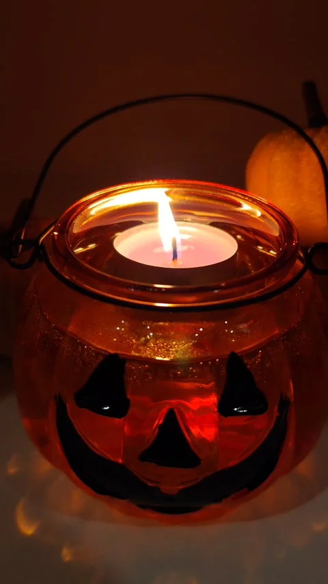 Halloween pumpkin face close-up Stock-Footage 319689733