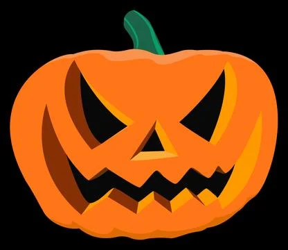 Halloween Pumpkin Face Stock Illustration