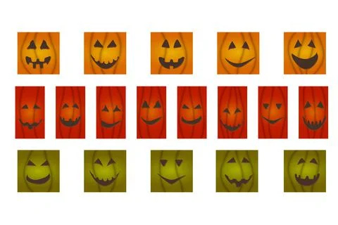 Halloween pumpkin face jack-o-lantern on social media post template Stock Illustration