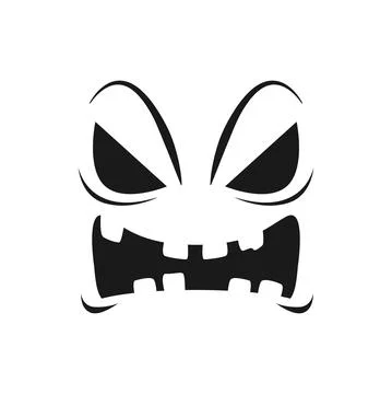 Halloween pumpkin face vector icon, scary emoji イラスト素材
