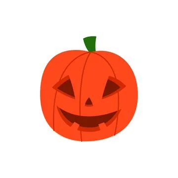 Halloween pumpkin with face on a white background. Cartoon illustration Stock Illustration