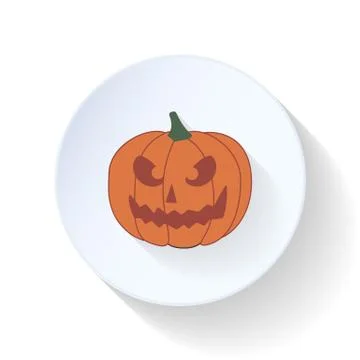 Halloween pumpkin flat icon Stock Illustration