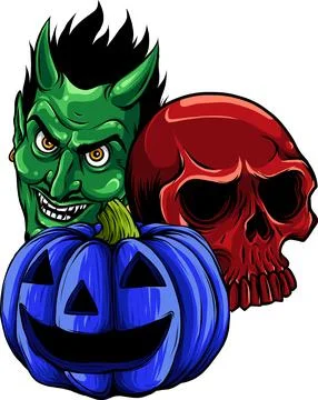 Halloween pumpkin in flat style vector illustration design Illustrazione stock